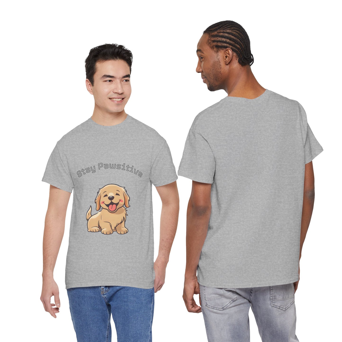 Stay Pawsitive Dog T-Shirt — Cute Golden Retriever Tee for Dog Lovers