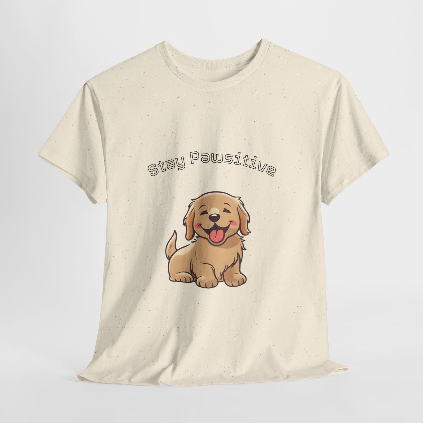 Stay Pawsitive Dog T-Shirt — Cute Golden Retriever Tee for Dog Lovers