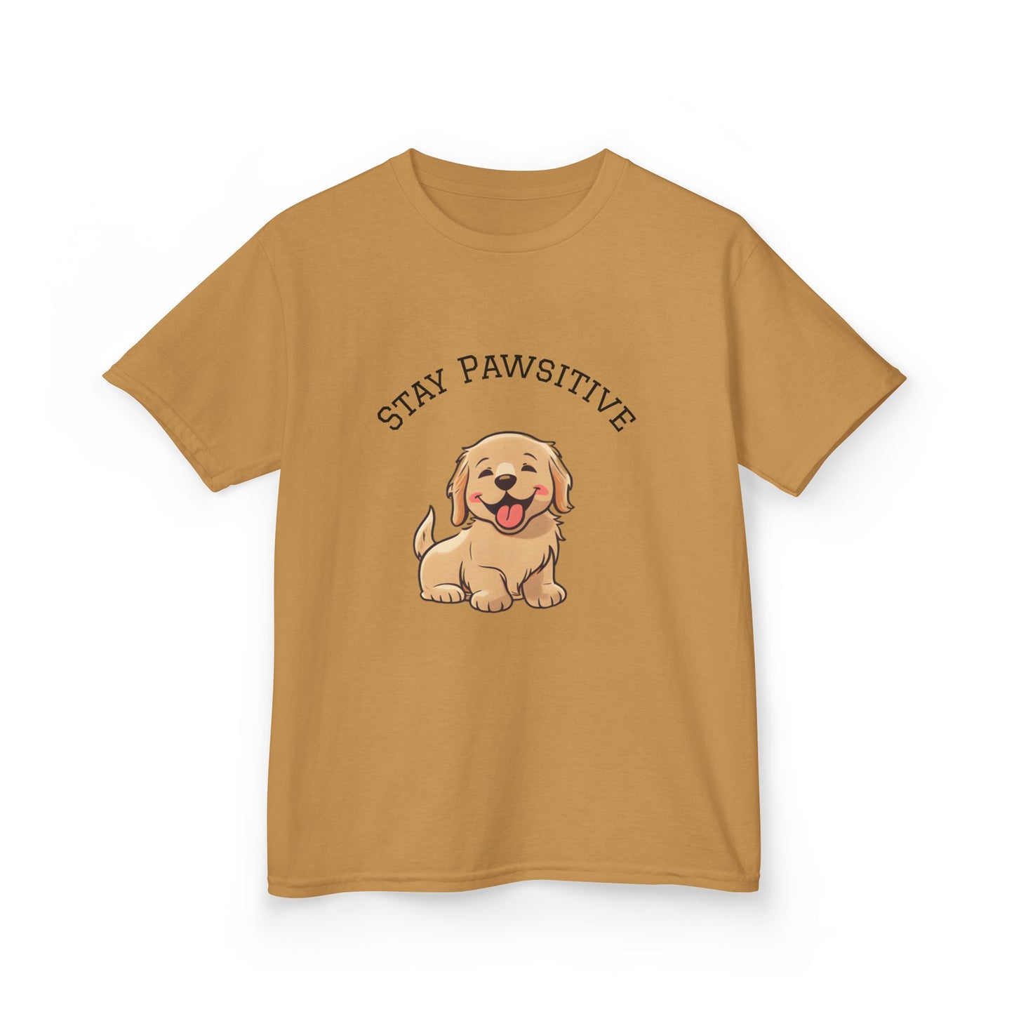 Kids Tee — "Stay Pawsitive" Cute Puppy Graphic
