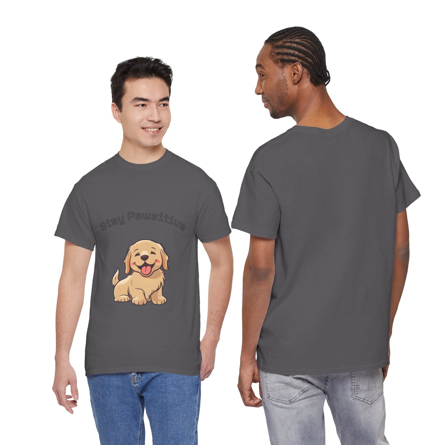 Stay Pawsitive Dog T-Shirt — Cute Golden Retriever Tee for Dog Lovers
