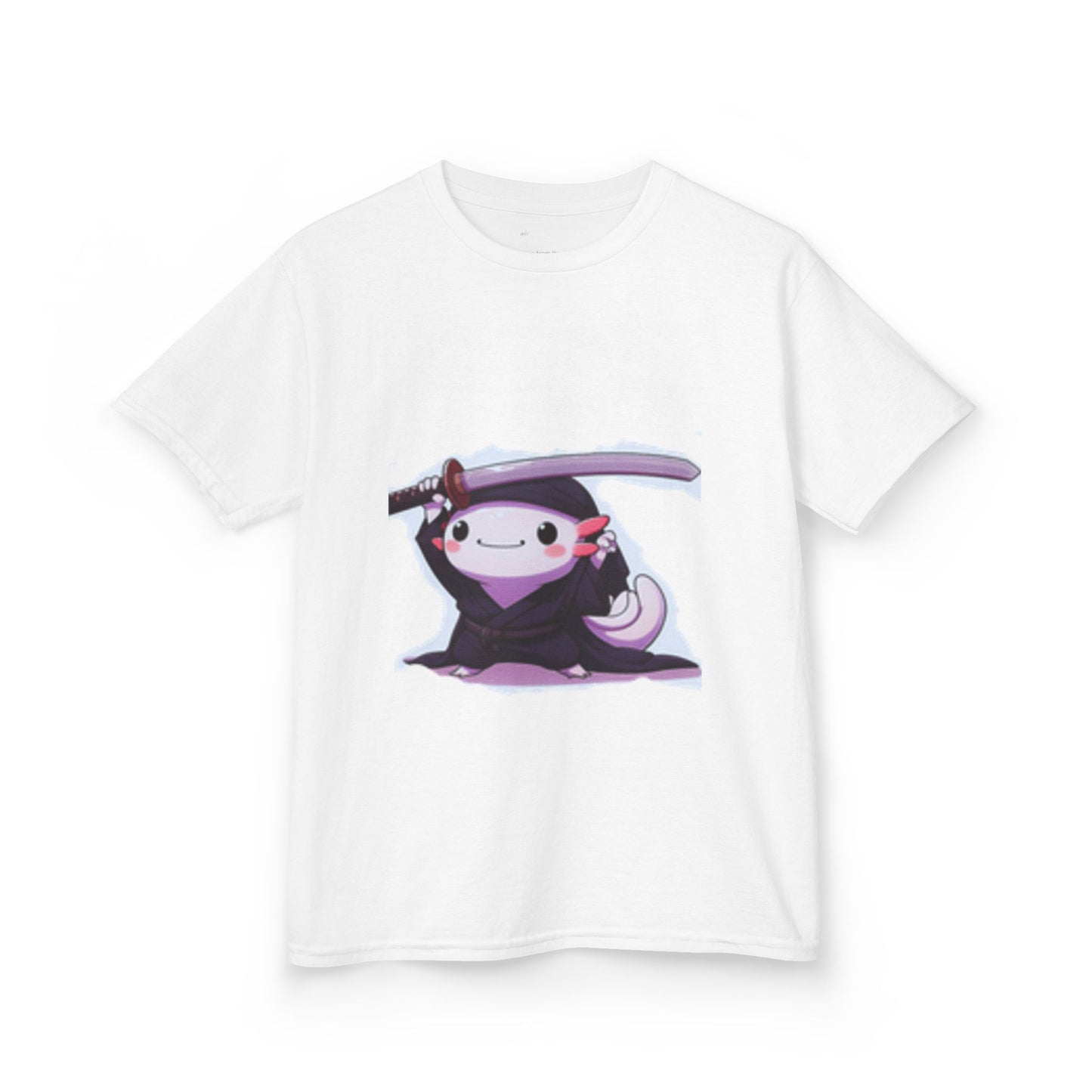 Samurai Axolotl Kids Tee — Cute Ninja Axolotl Graphic Shirt ("i’m a samuraiaxolotl fan")