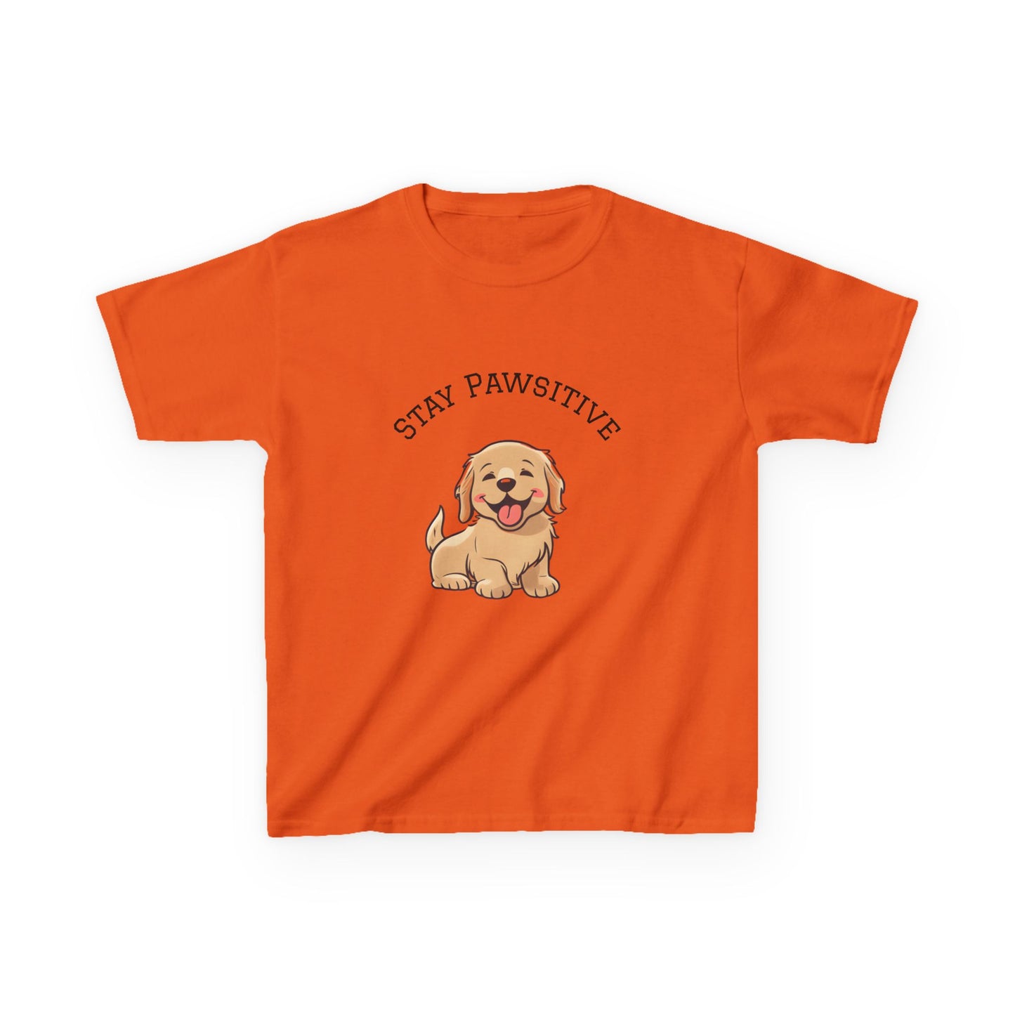 Kids Tee — "Stay Pawsitive" Cute Puppy Graphic