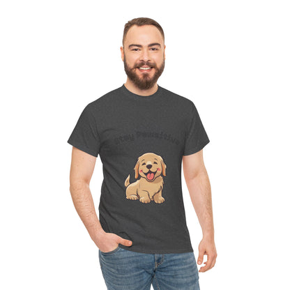 Stay Pawsitive Dog T-Shirt — Cute Golden Retriever Tee for Dog Lovers