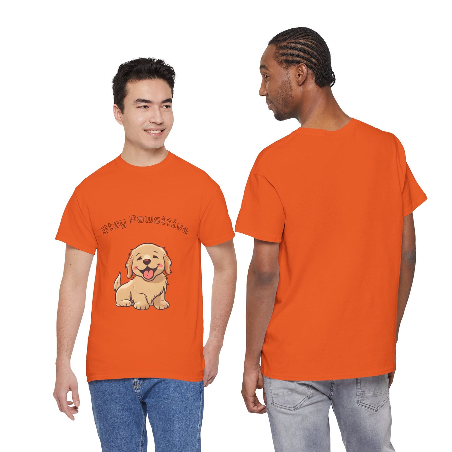 Stay Pawsitive Dog T-Shirt — Cute Golden Retriever Tee for Dog Lovers