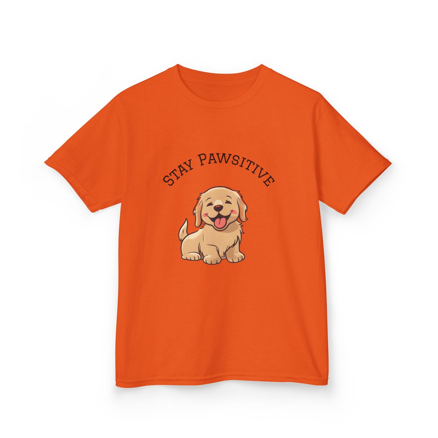 Kids Tee — "Stay Pawsitive" Cute Puppy Graphic
