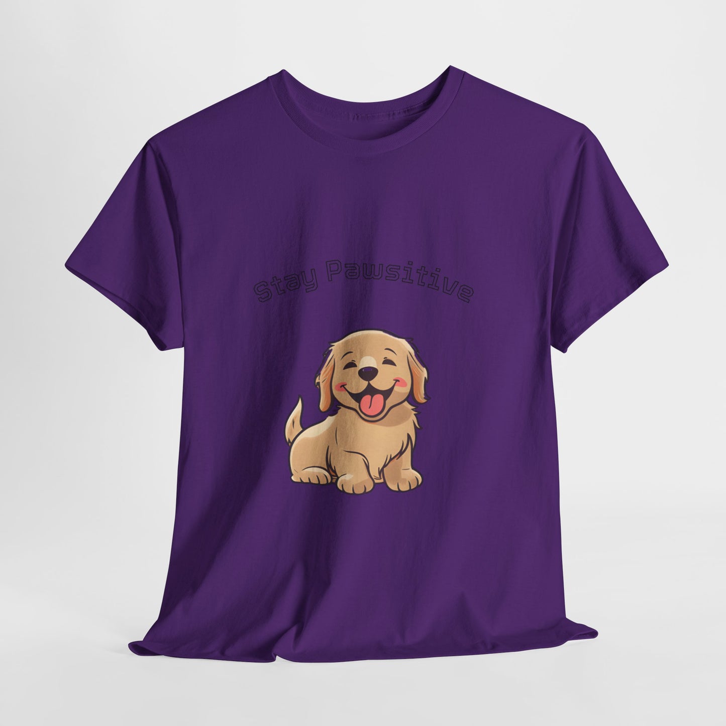 Stay Pawsitive Dog T-Shirt — Cute Golden Retriever Tee for Dog Lovers
