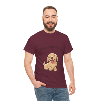 Stay Pawsitive Dog T-Shirt — Cute Golden Retriever Tee for Dog Lovers