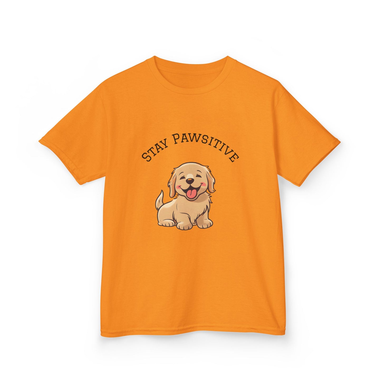 Kids Tee — "Stay Pawsitive" Cute Puppy Graphic