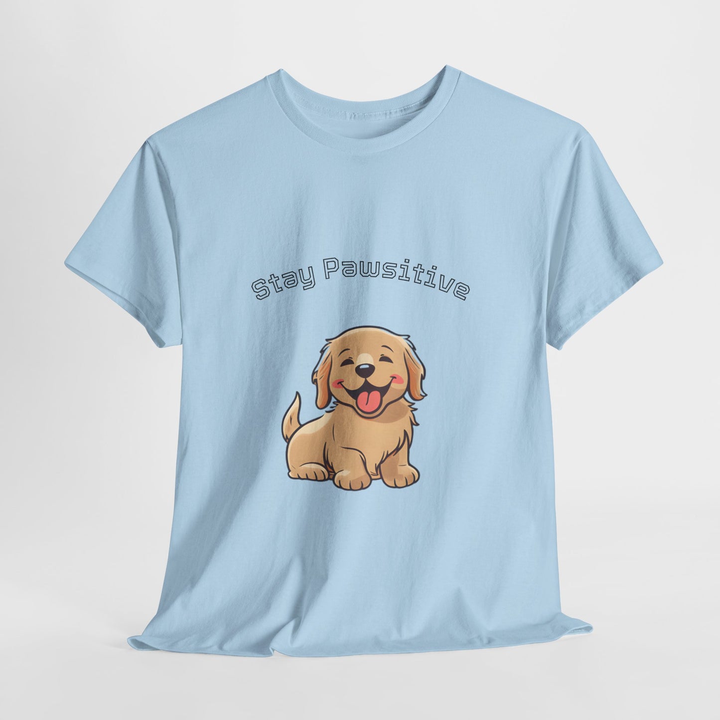 Stay Pawsitive Dog T-Shirt — Cute Golden Retriever Tee for Dog Lovers