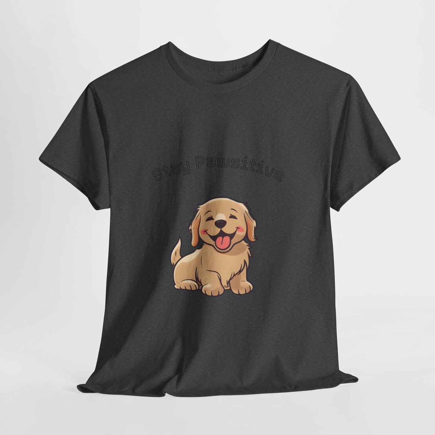 Stay Pawsitive Dog T-Shirt — Cute Golden Retriever Tee for Dog Lovers