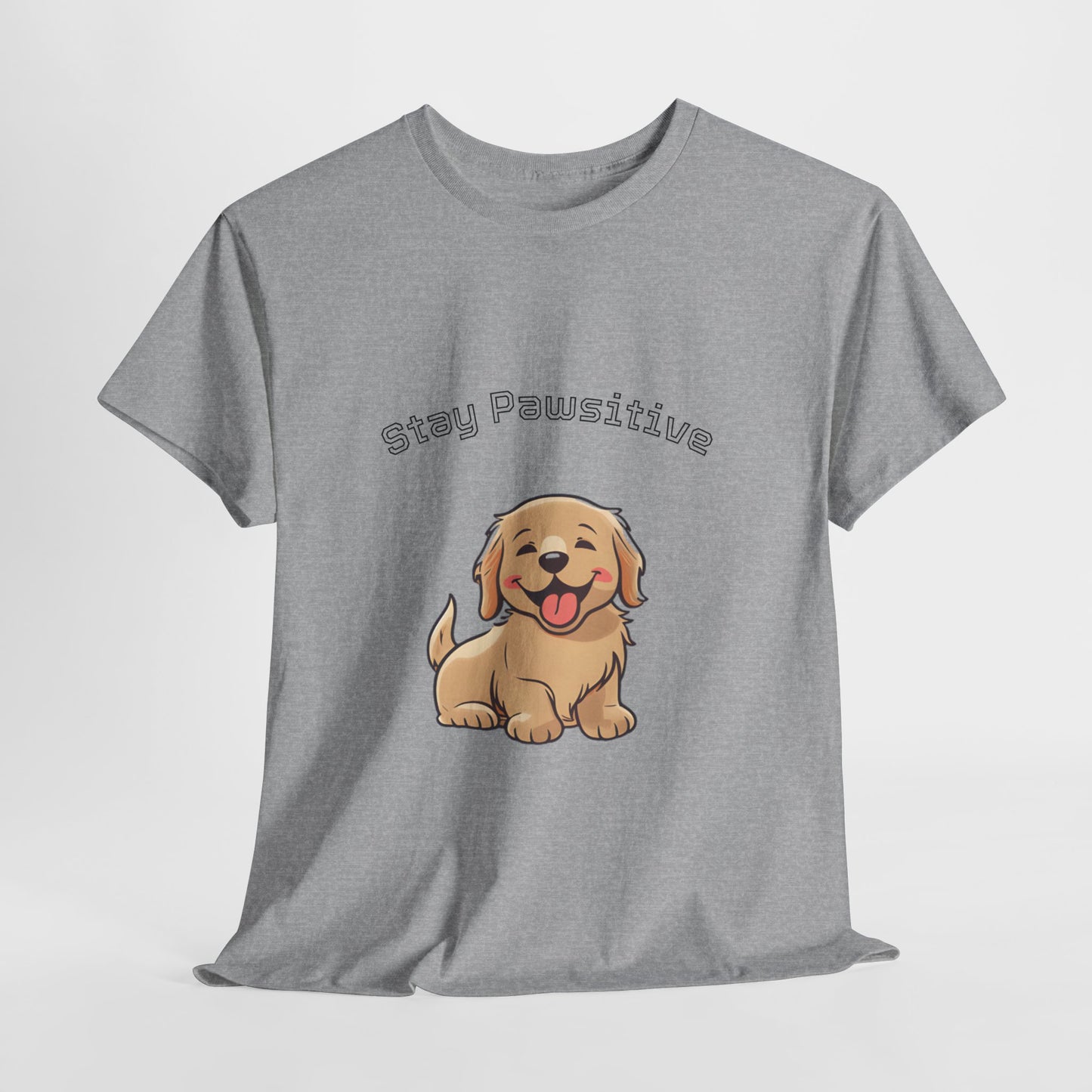 Stay Pawsitive Dog T-Shirt — Cute Golden Retriever Tee for Dog Lovers
