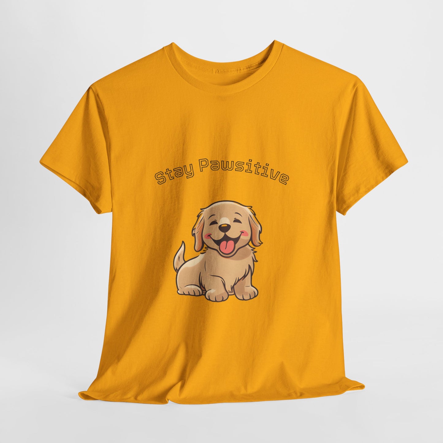 Stay Pawsitive Dog T-Shirt — Cute Golden Retriever Tee for Dog Lovers