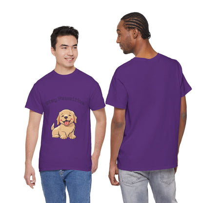 Stay Pawsitive Dog T-Shirt — Cute Golden Retriever Tee for Dog Lovers